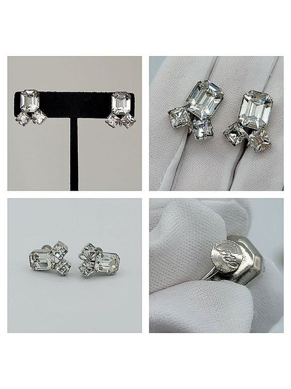 Vintage Coro Earrings Silver Tone #1099